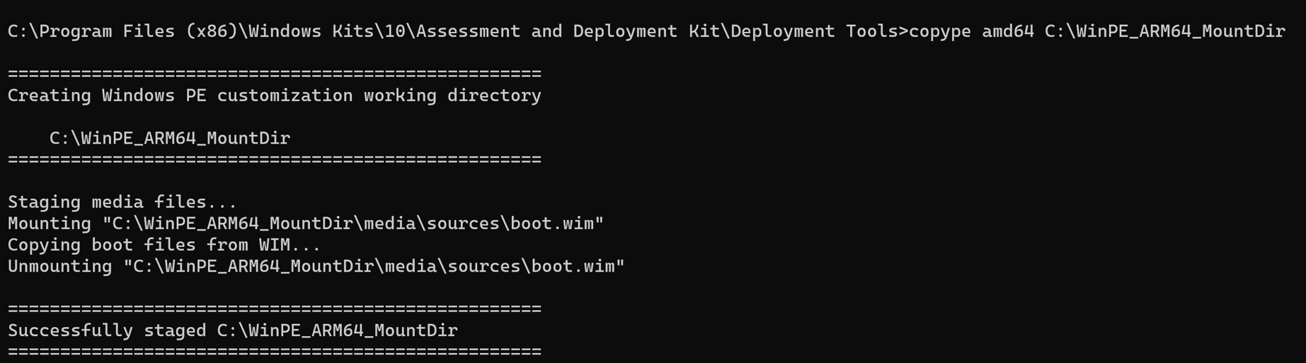 Adding Windows PowerShell support to Windows PE For ARM64